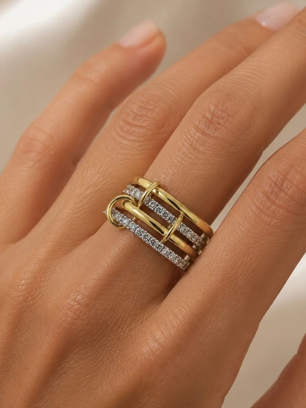 Diamond Multi-Band Stackable Ring D234 - Picture 2 of 8
